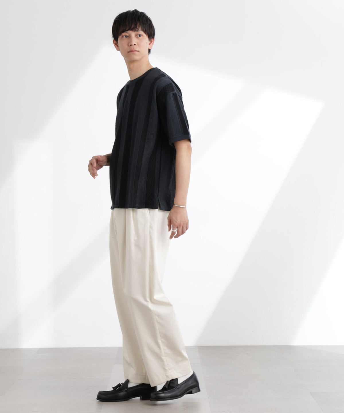 ストライプジャガードTシャツ 半袖 6725124221