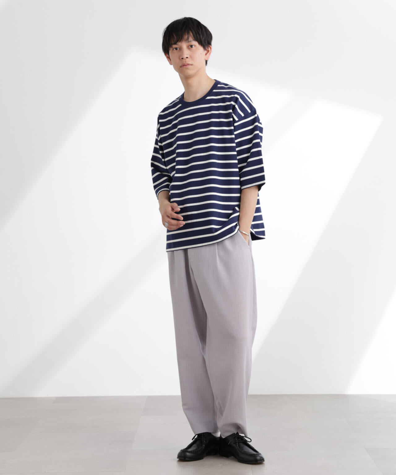 ルーズフィットワイドスリーブTシャツ 7分袖 6725124224