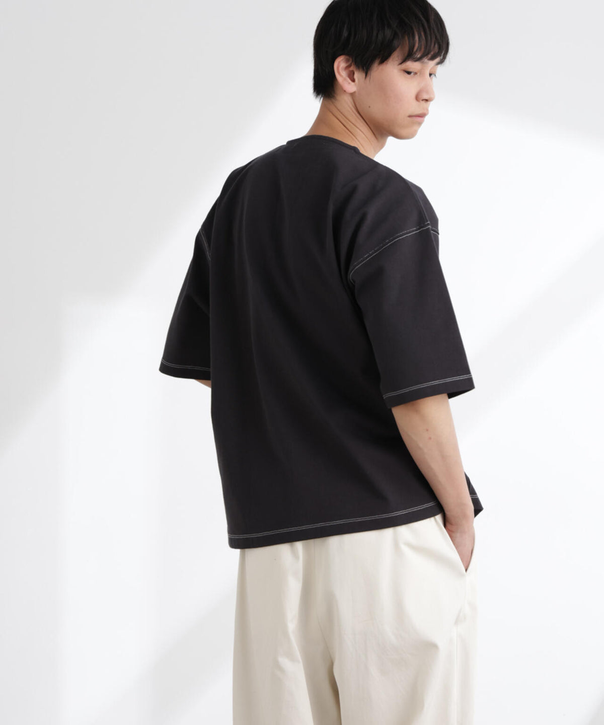 ヘビーオンスワイドヘンリーネックTシャツ 半袖 6725124227