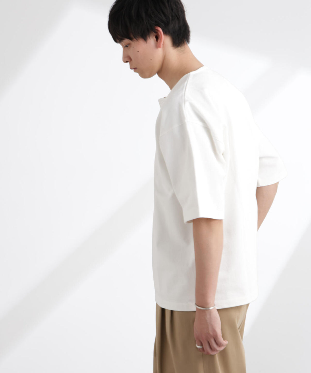 ヘビーオンスワイドヘンリーネックTシャツ 半袖 6725124227