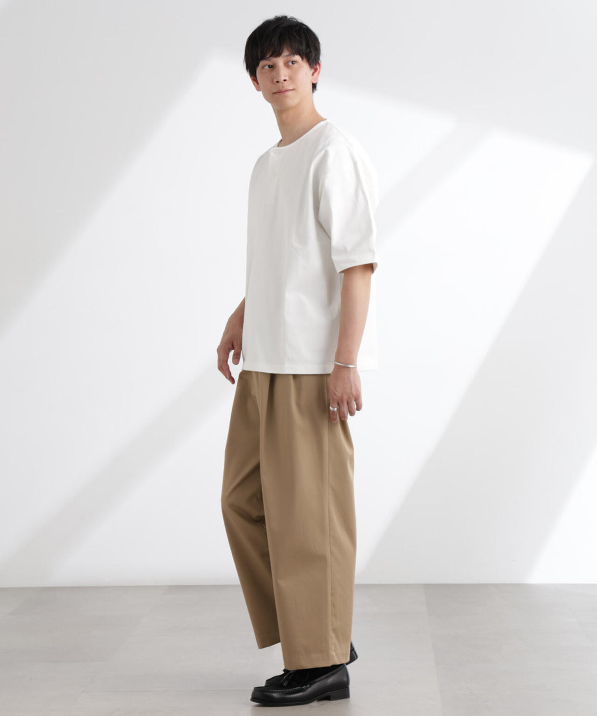 ヘビーオンスワイドヘンリーネックTシャツ 半袖 6725124227