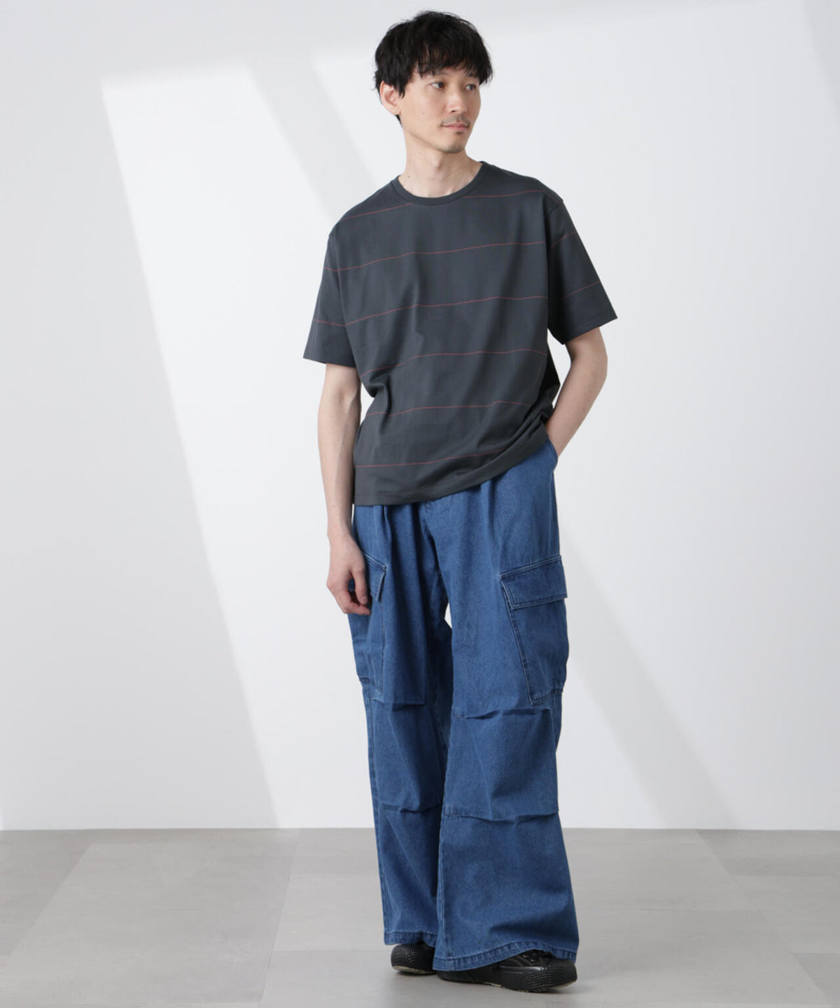 パネルボーダーTシャツ 半袖 6725124230