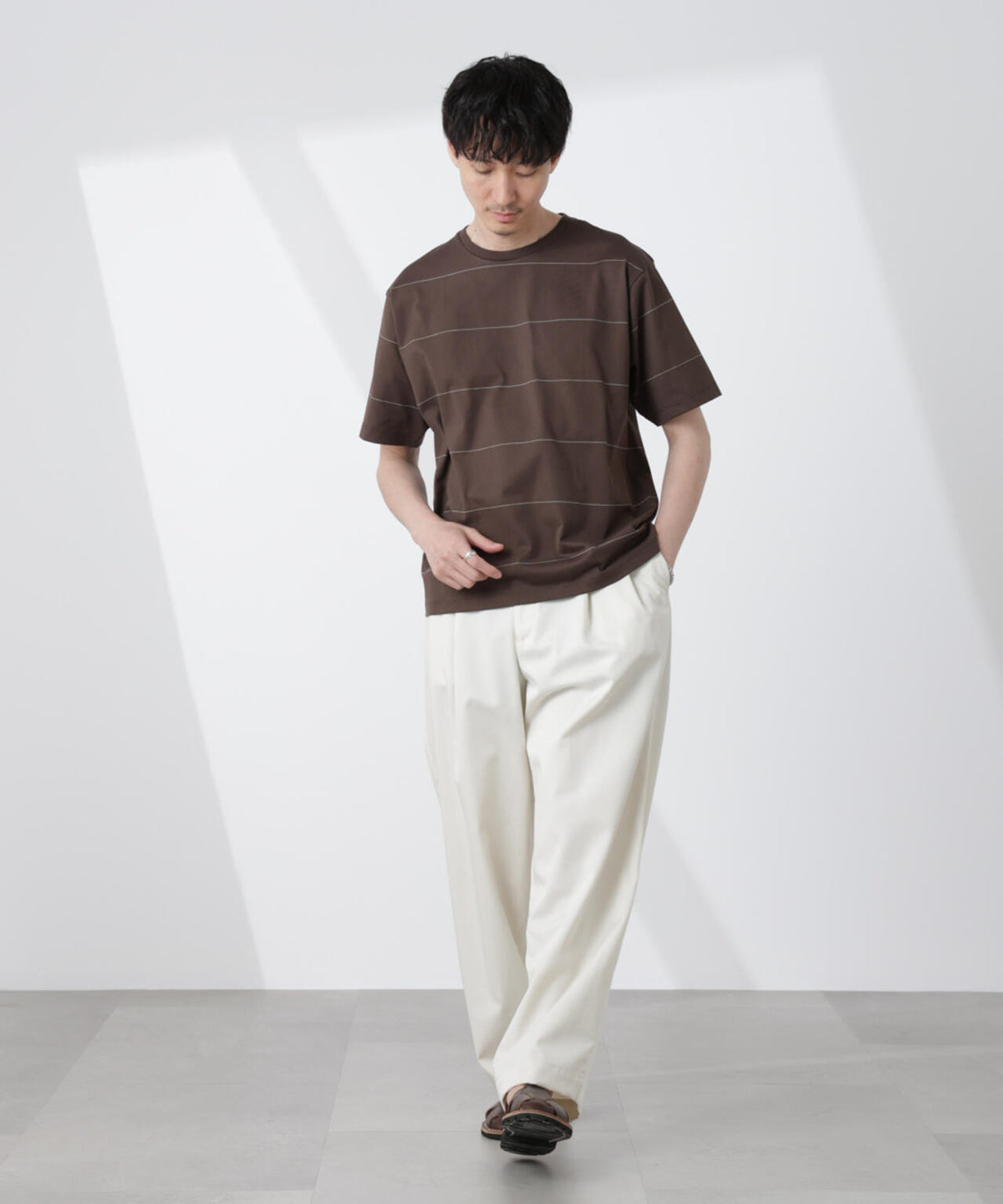 パネルボーダーTシャツ 半袖 6725124230