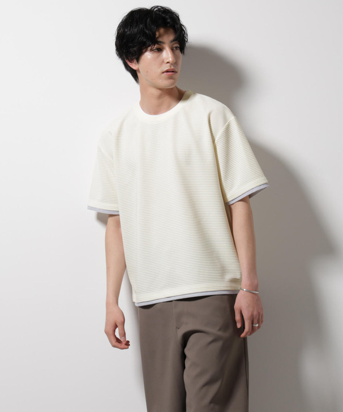 ガーターフェイクレイヤードTシャツ 半袖 6725124236