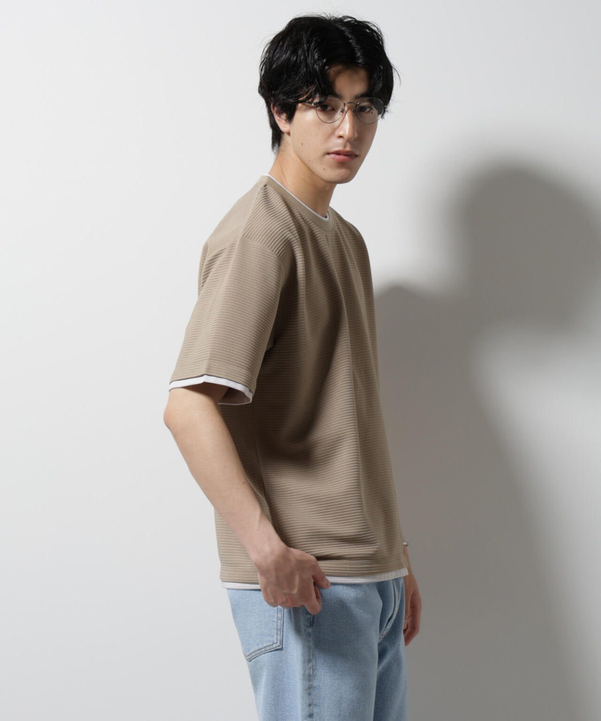 ガーターフェイクレイヤードTシャツ 半袖 6725124236