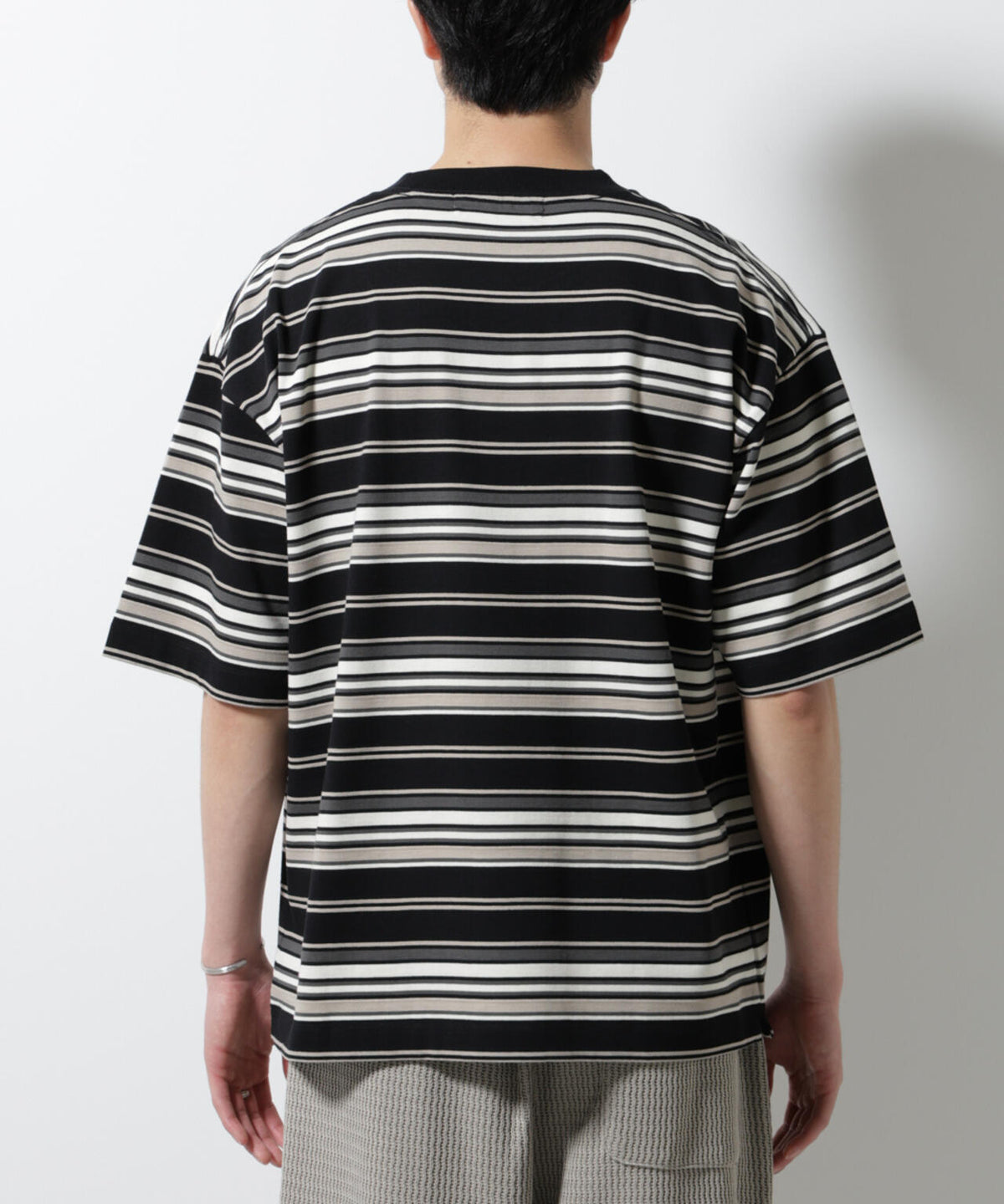 マルチボーダーリラックスTシャツ 半袖 6725124237