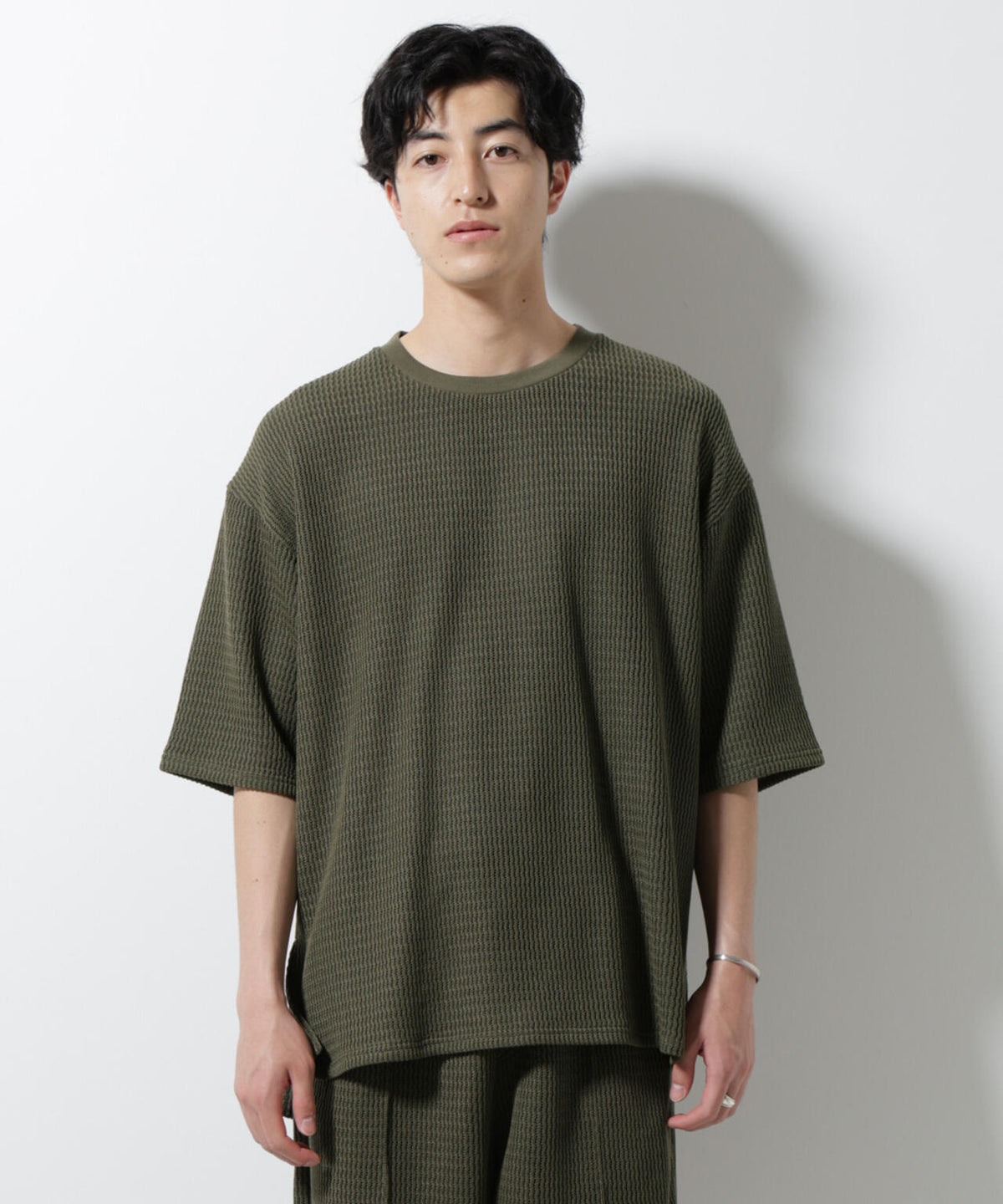 ジャガードニットソーTシャツ 半袖(セットアップ可) 6725124241