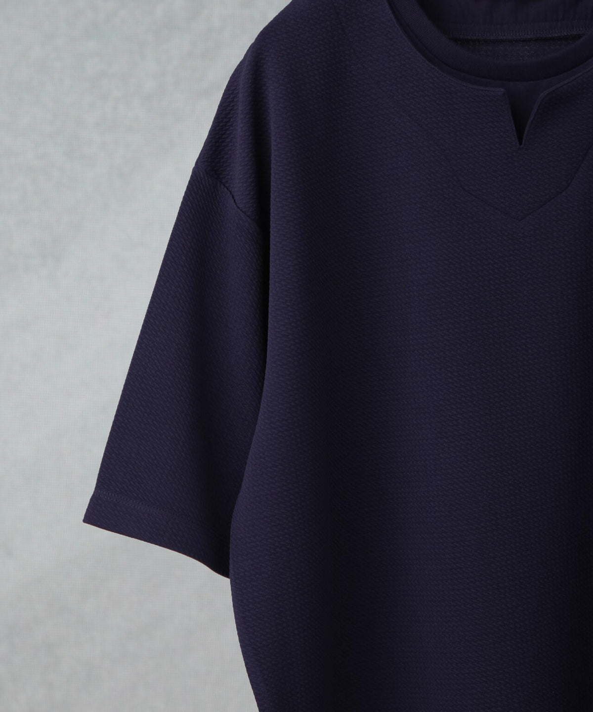 フェイクレイヤードキーネックTシャツ 半袖 6725124246
