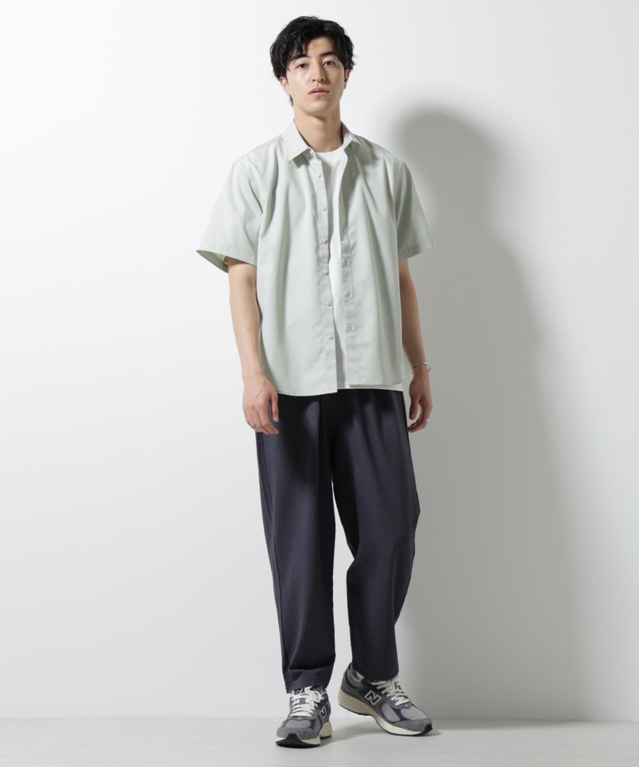 ジャージーサッカーワイドテーパードパンツ 6725127220