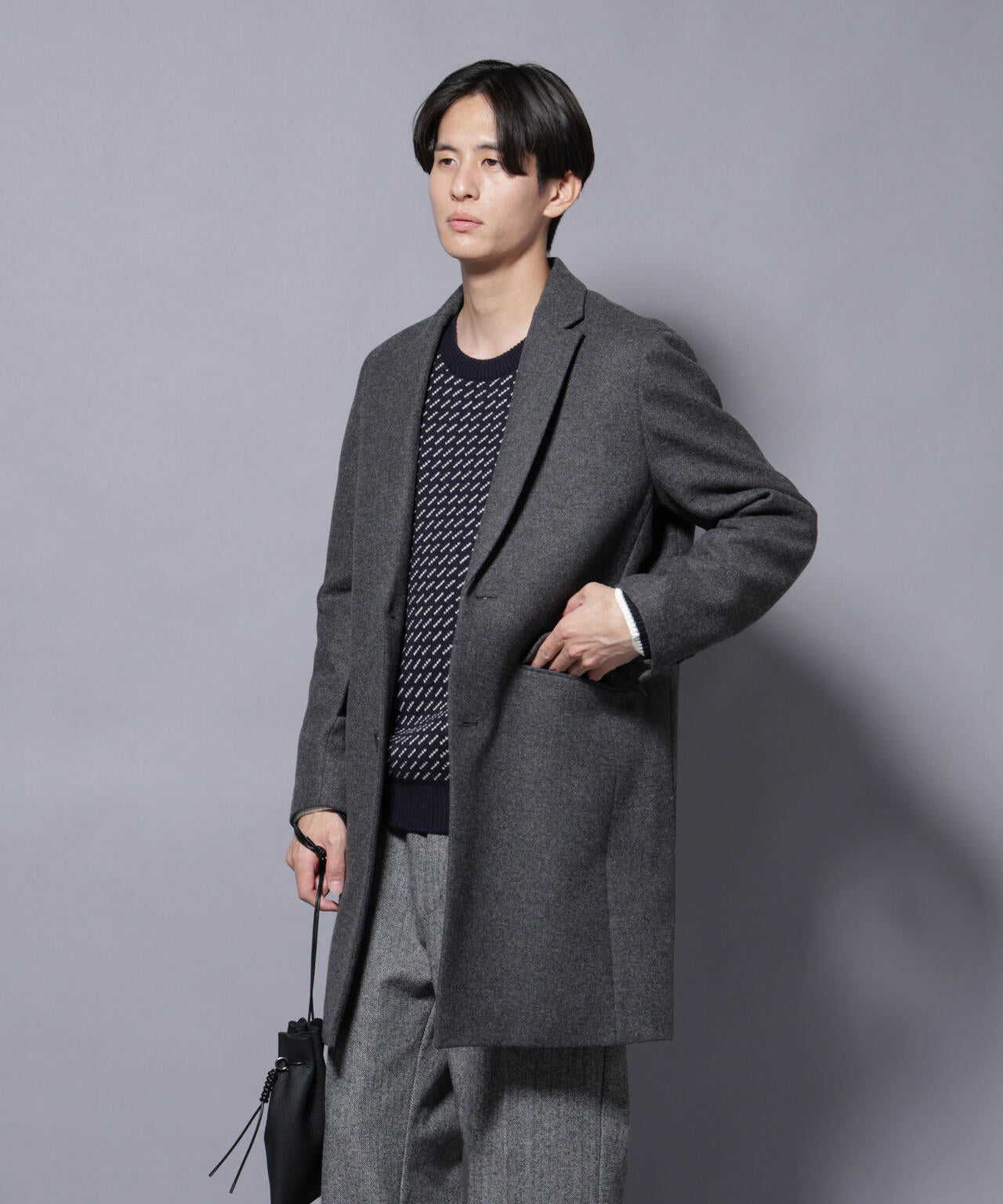 ウール/Nメルトンチェスターコート 6725211206