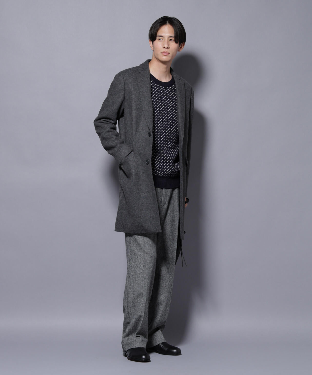 ウール/Nメルトンチェスターコート 6725211206