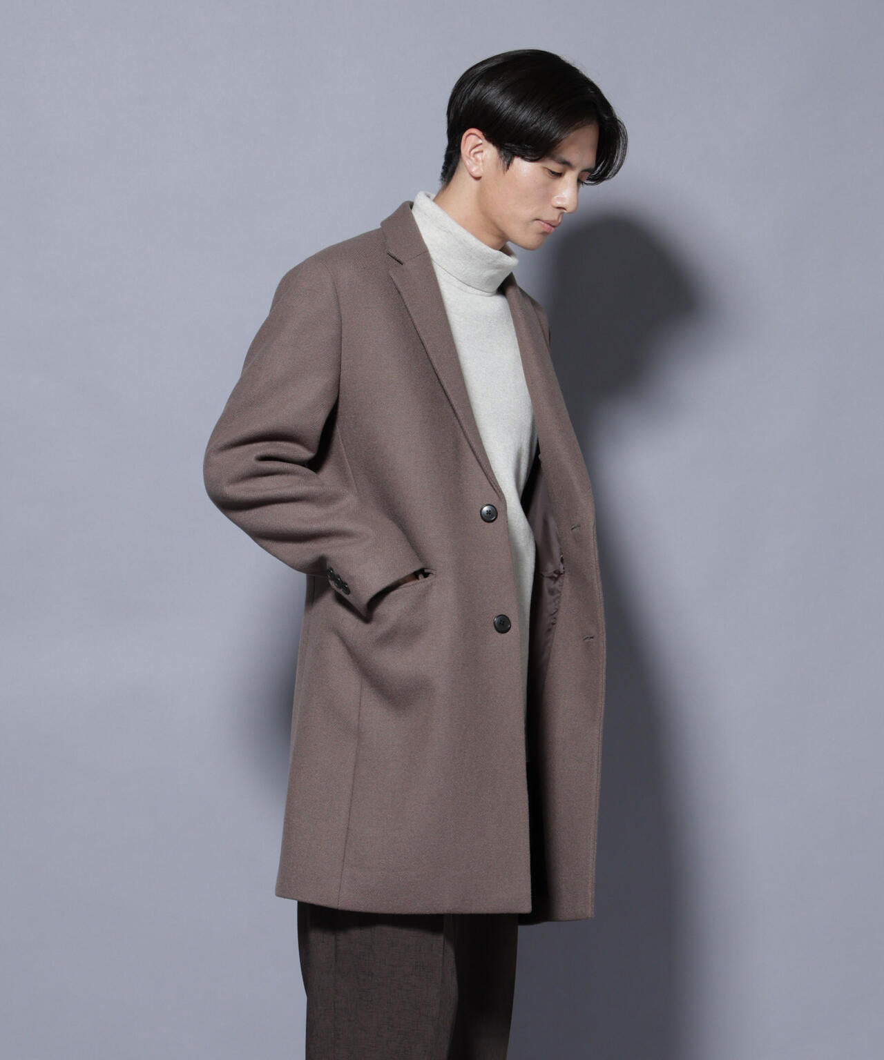 ウール/Nメルトンチェスターコート 6725211206