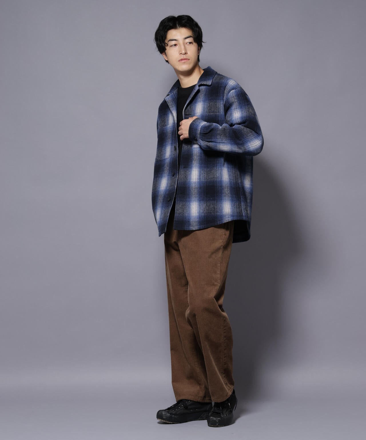 テックメルトンチェックシャツブルゾン 6725212211