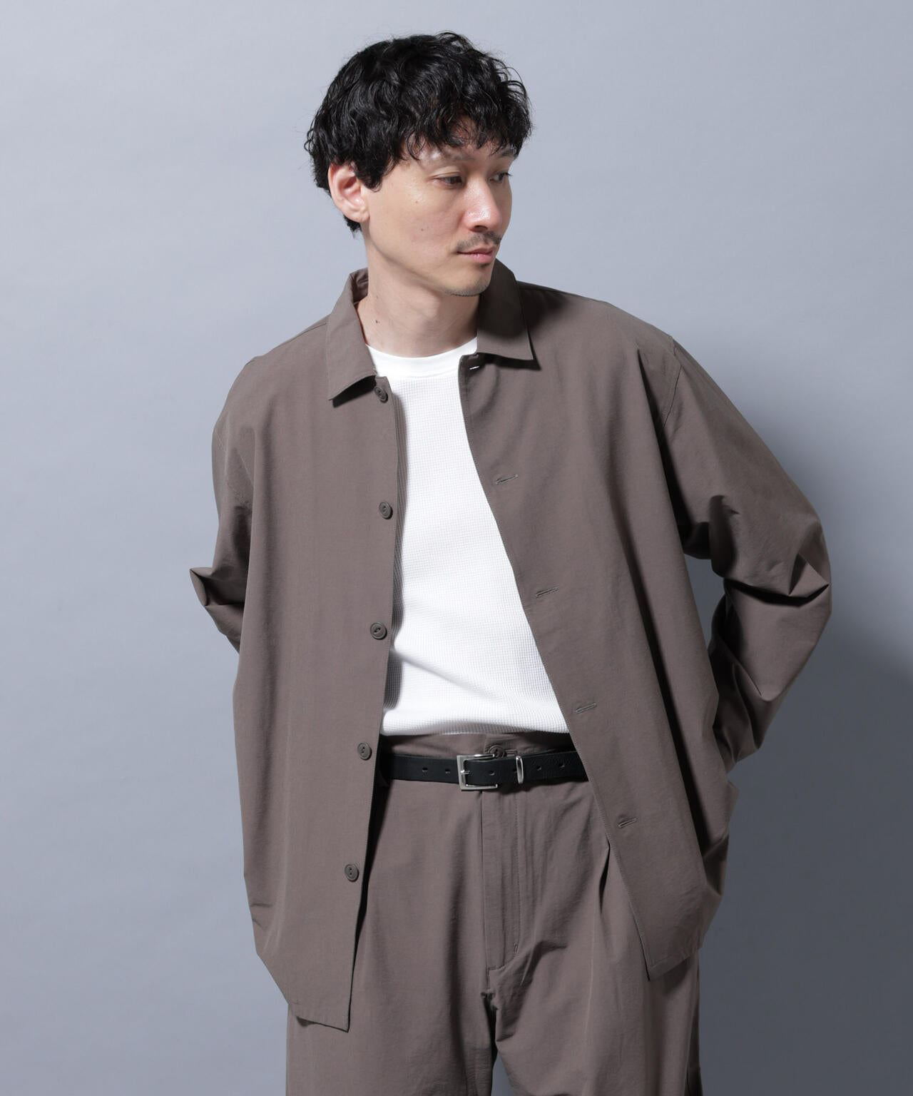 ストレッチワイドシャツブルゾン(セットアップ可) 6725220206