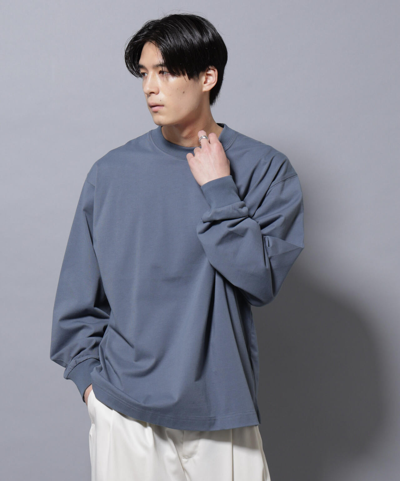 ビックシルエットワンポイントTシャツ 長袖 6725223207