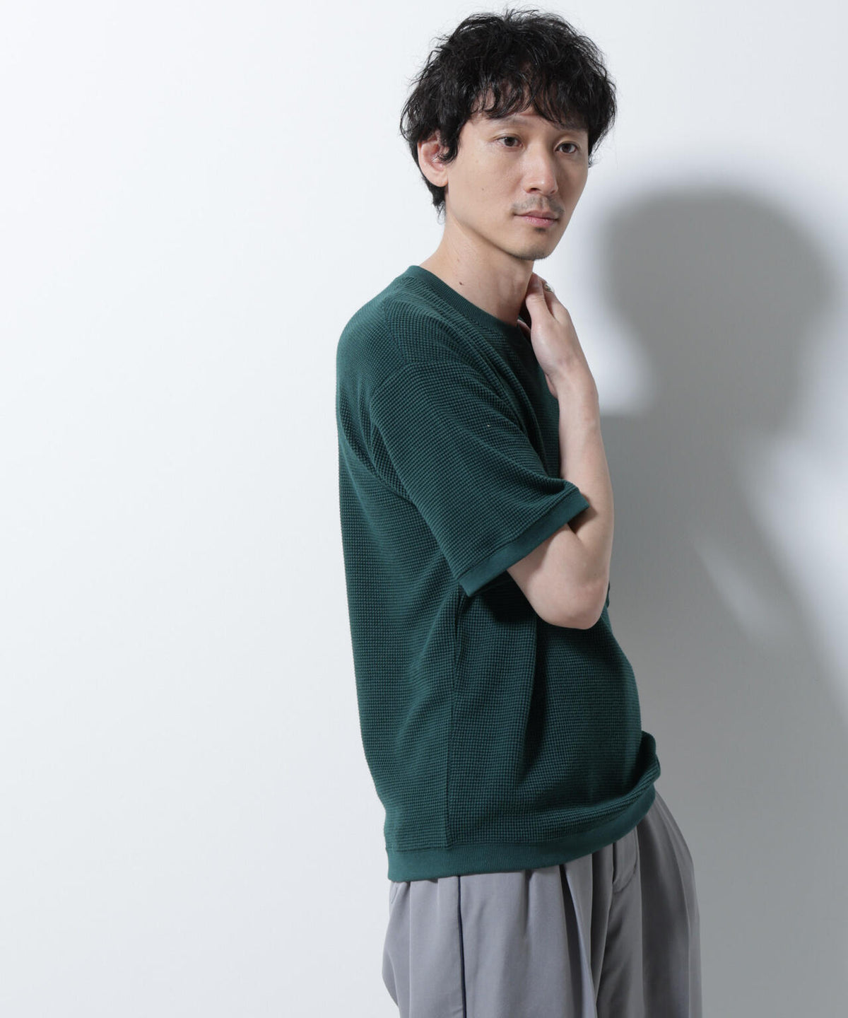 テックワッフルクルーネックTシャツ 半袖 6725224204