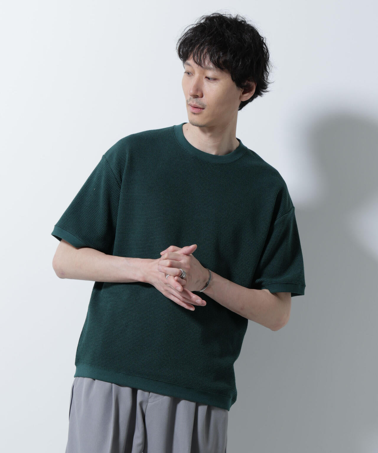 テックワッフルクルーネックTシャツ 半袖 6725224204