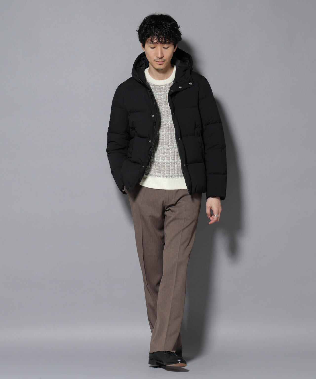 anewdown(R)フルダルステッチフーデット撥水ダウン 6726114202