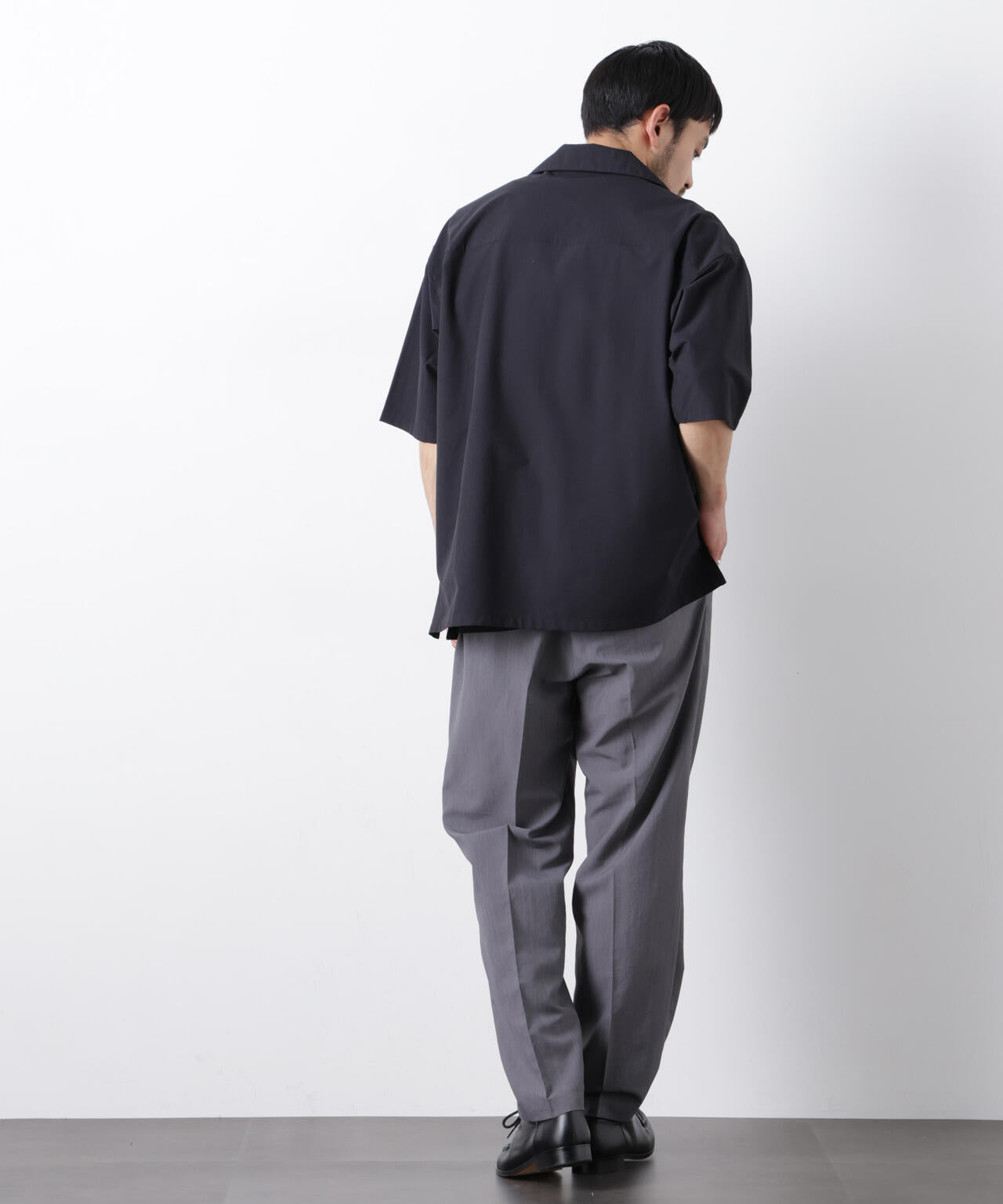 ストレッチワイド オープンカラーシャツ 半袖 6726121202
