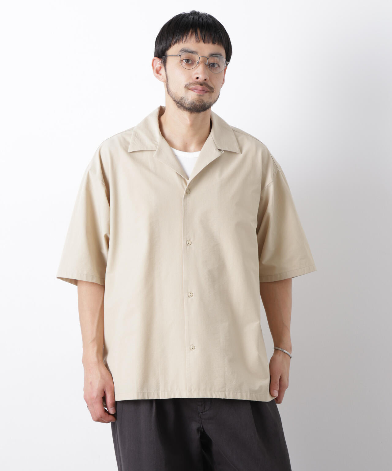 ストレッチワイド オープンカラーシャツ 半袖 6726121202