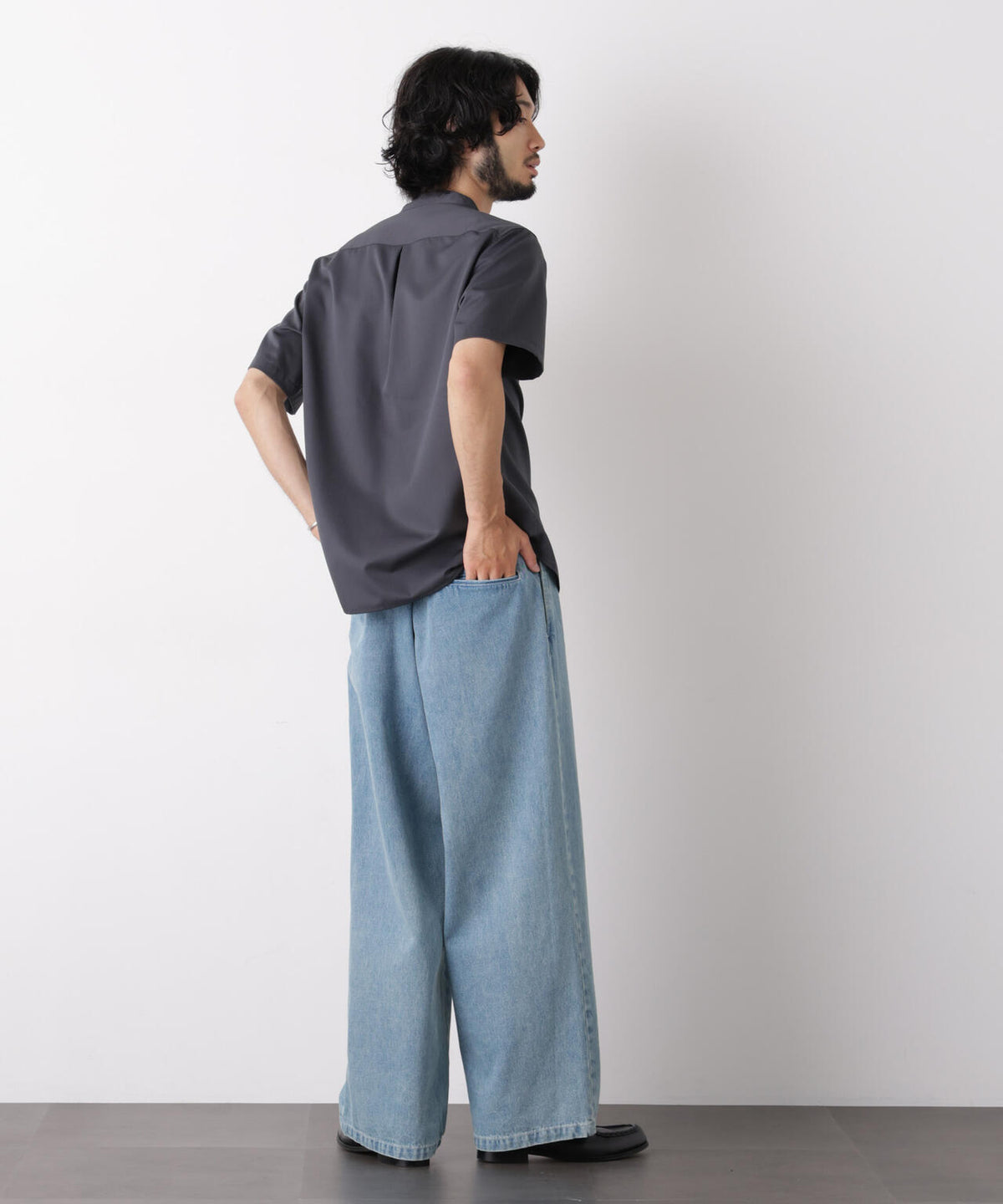 スタンダードバンドカラーシャツ/半袖 6726121230