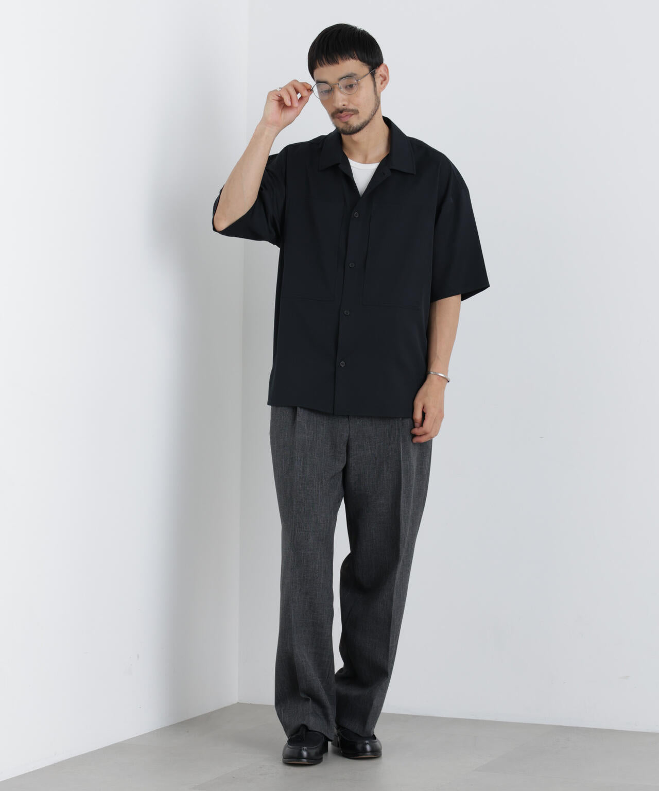 COOLFIBER(R)ドレープツイルシャツ半袖 6726121235