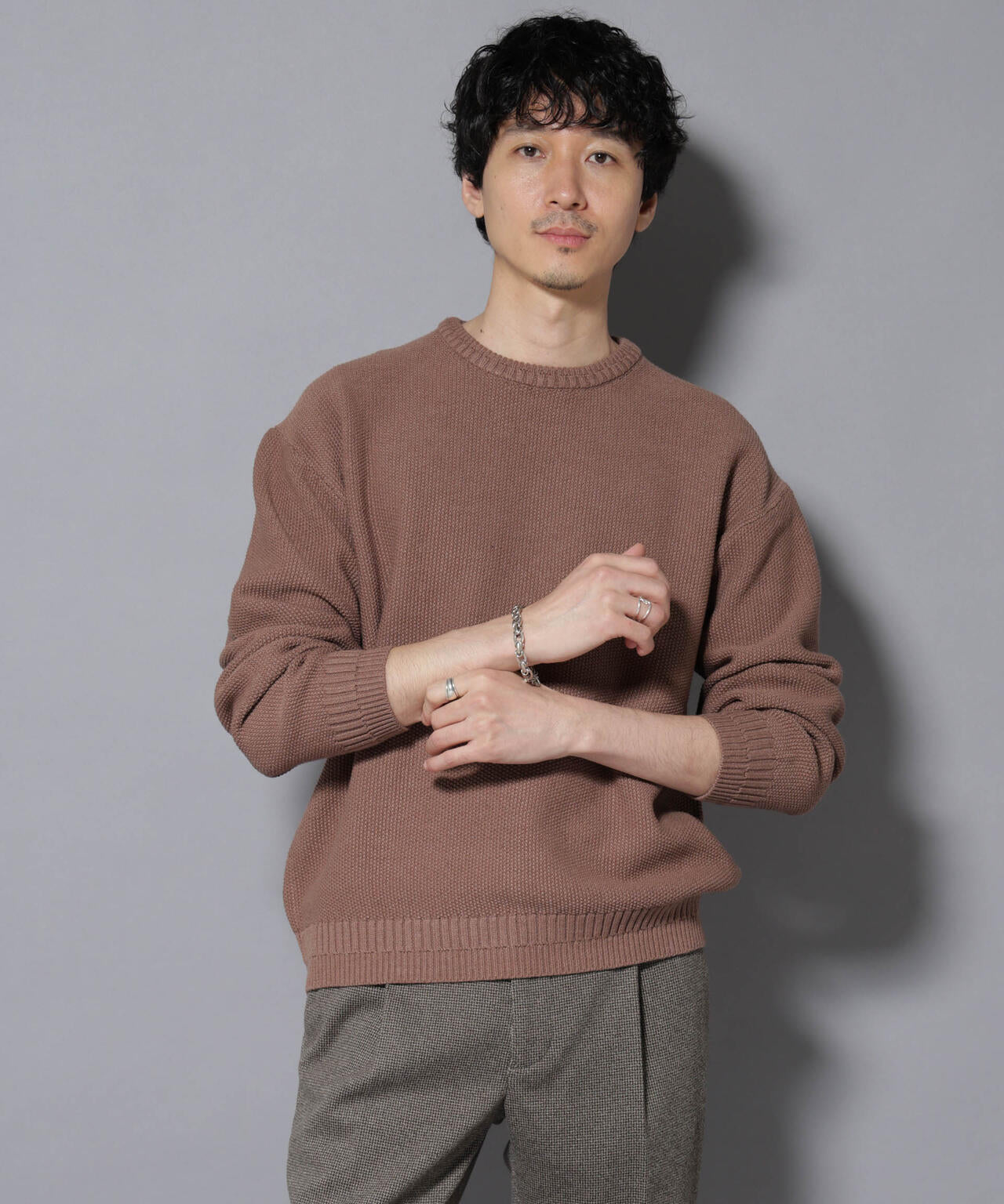 コットンMIXバルキーカノコクルーネックニット 6726122209