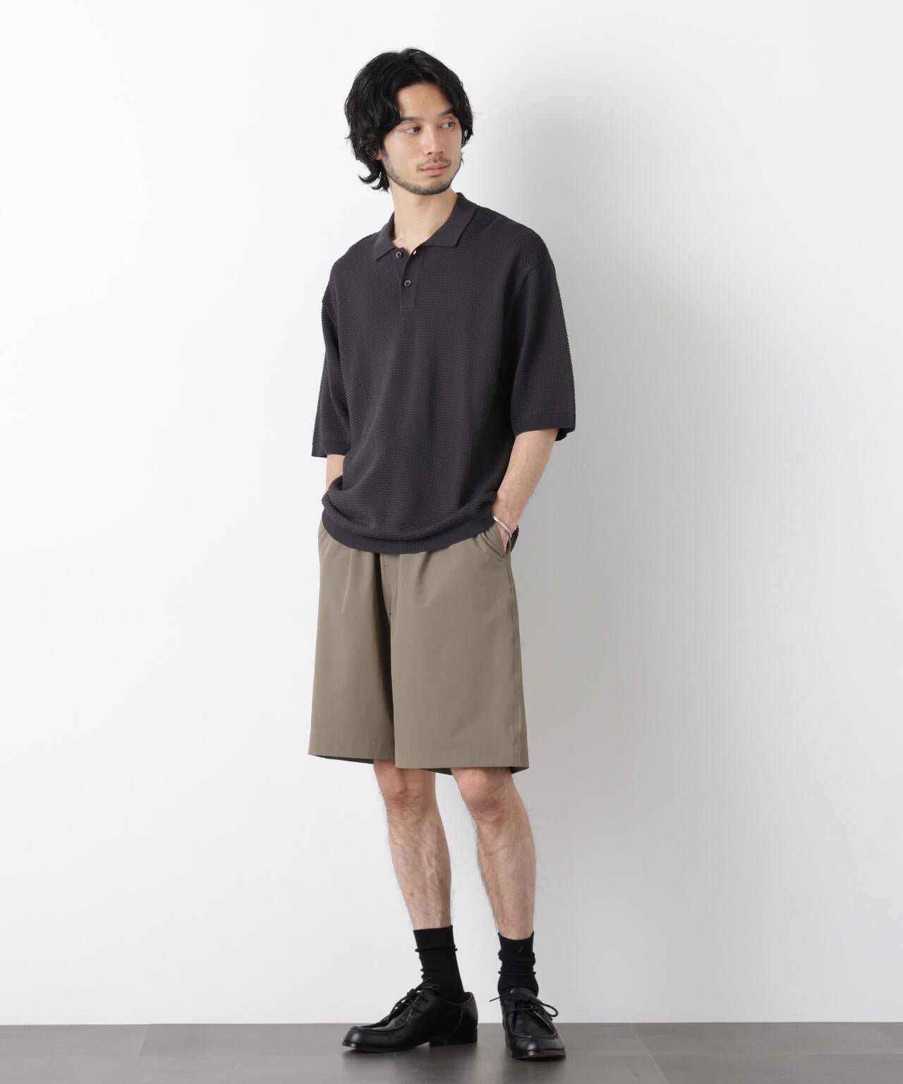 エアリードレープ ニットポロシャツ 半袖 6726122214