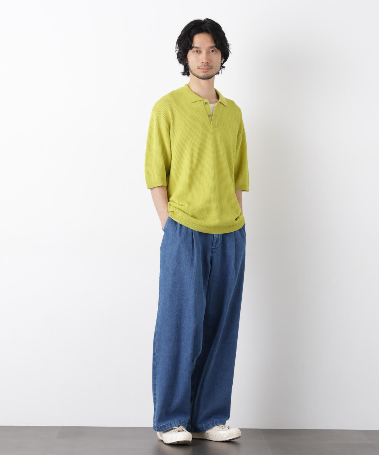 エアリードレープ ニットポロシャツ 半袖 6726122214