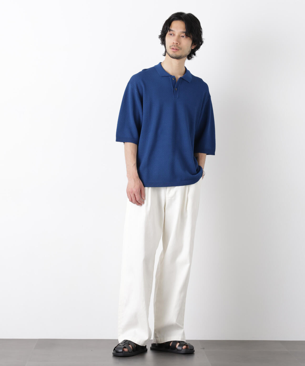 エアリードレープ ニットポロシャツ 半袖 6726122214