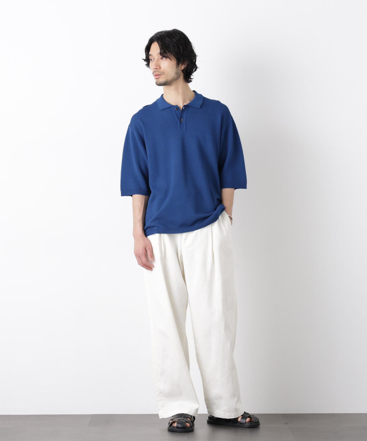 エアリードレープ ニットポロシャツ 半袖 6726122214