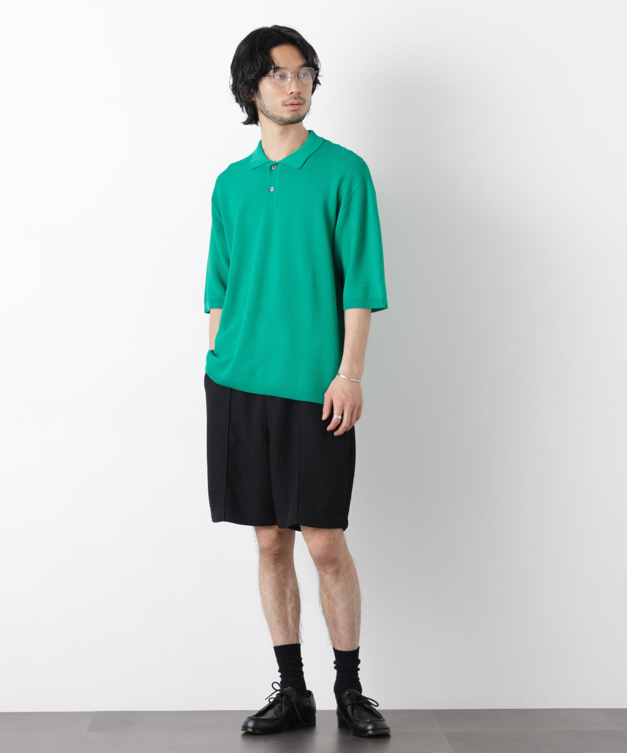 エアリードレープ ニットポロシャツ 半袖 6726122214