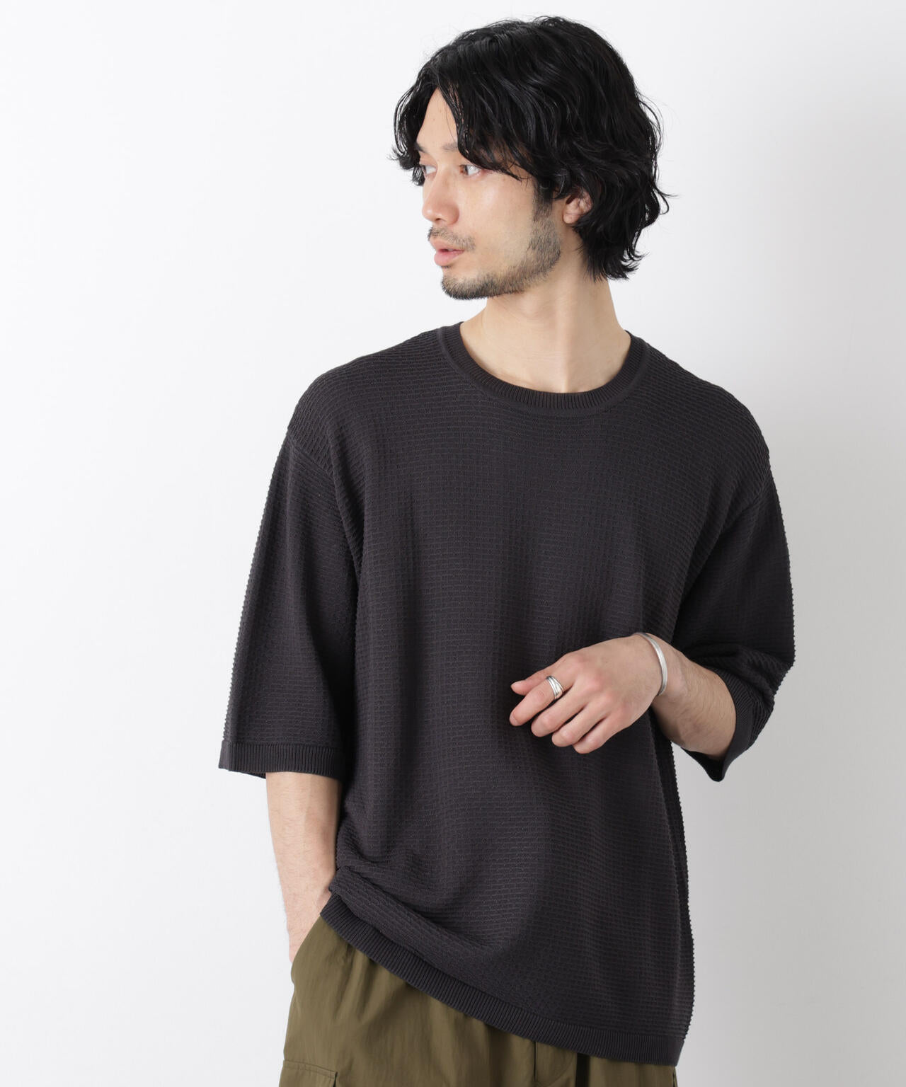 エアリードレープ ニットTシャツ 半袖 6726122215