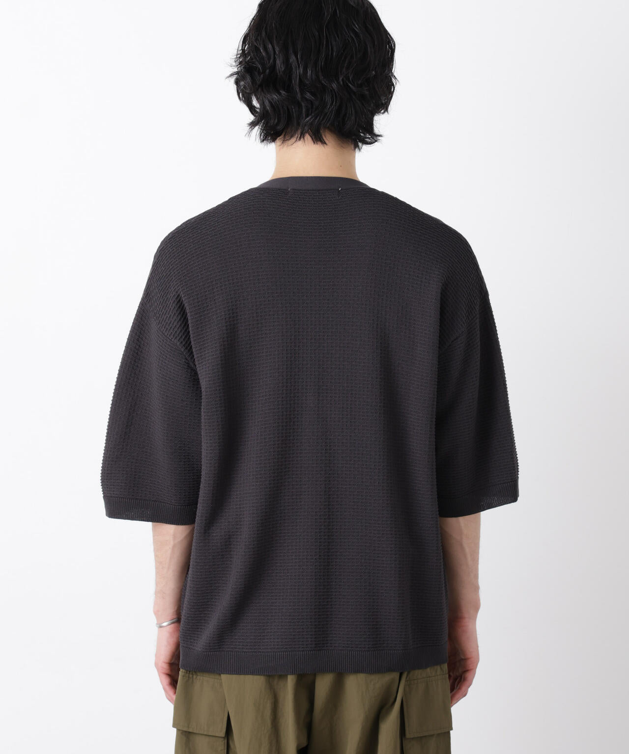 エアリードレープ ニットカーディガン 5分袖 6726122216