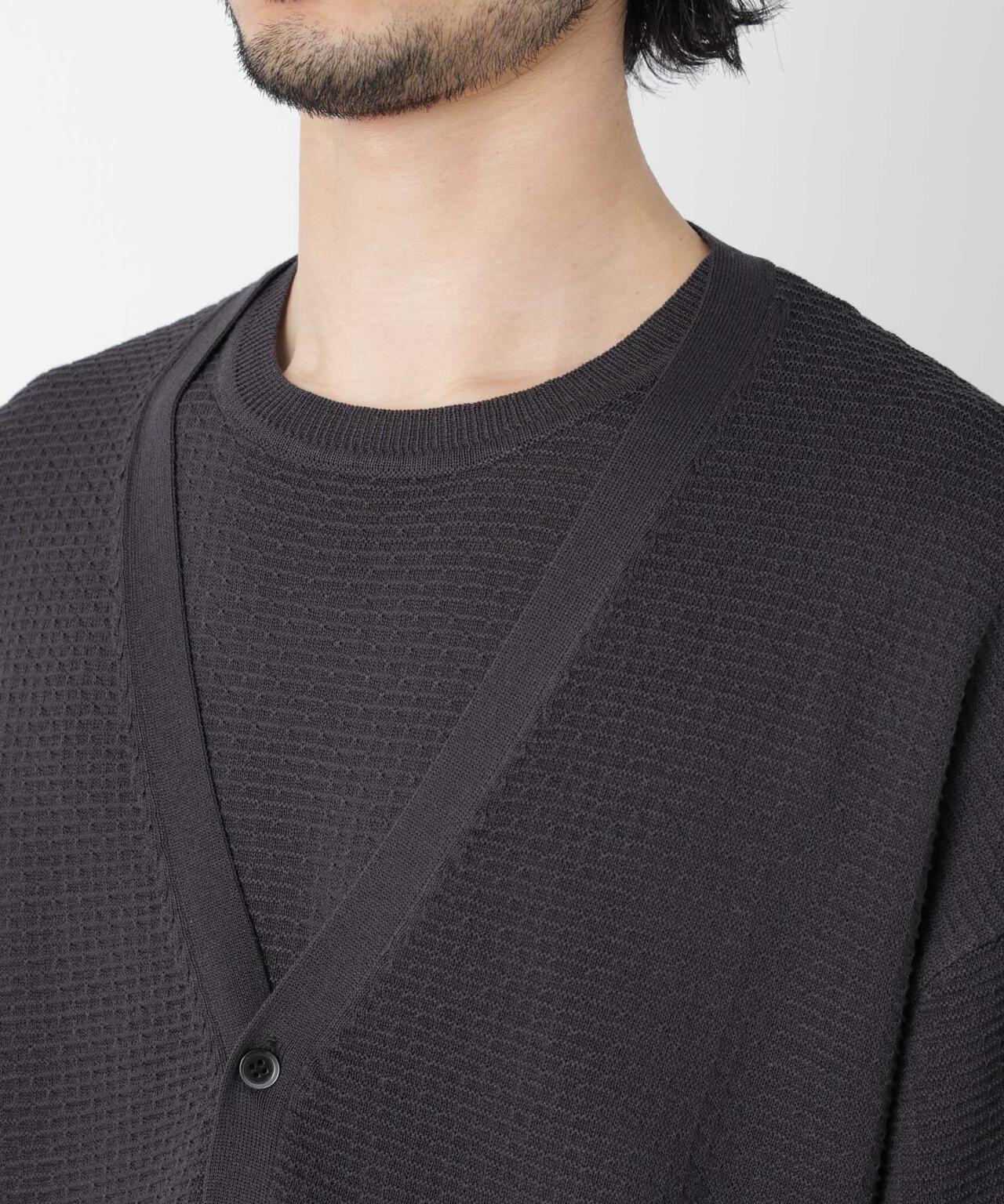 エアリードレープ ニットカーディガン 5分袖 6726122216