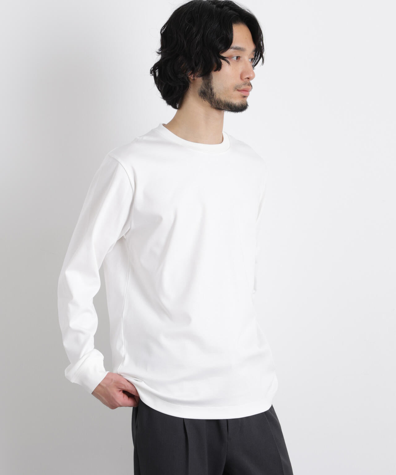 アンチスメルクルーネックTシャツ 長袖 6726123201