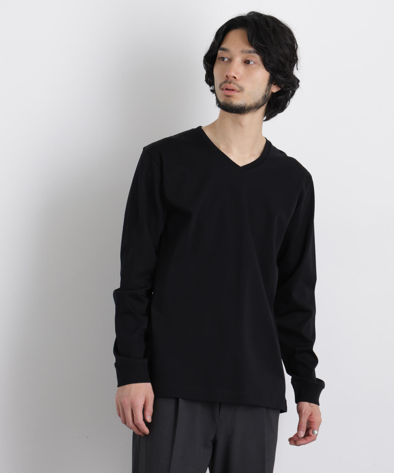 アンチスメルVネックTシャツ 長袖 6726123202