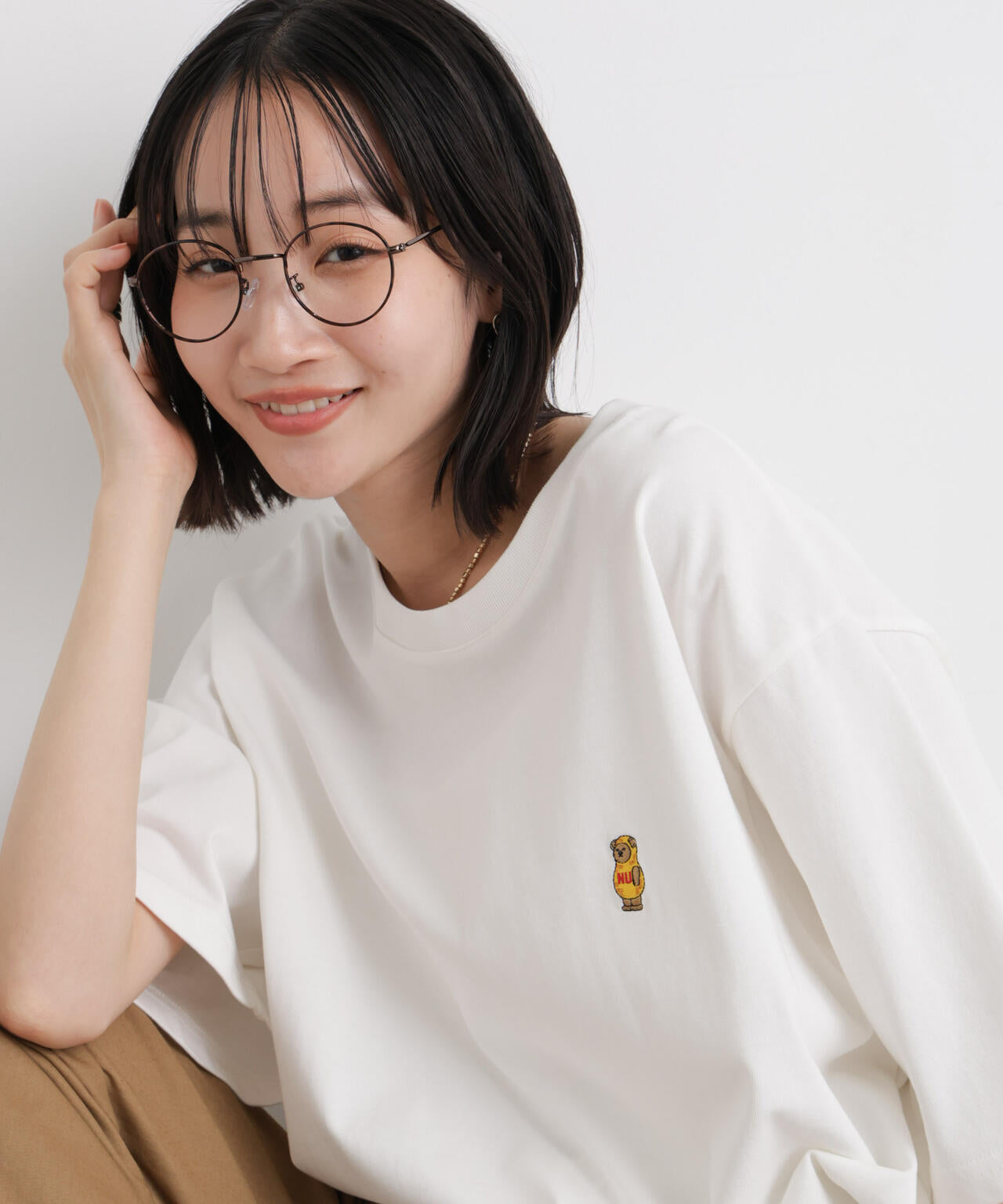 ナノベアTシャツ 半袖(落花生) 6726124210