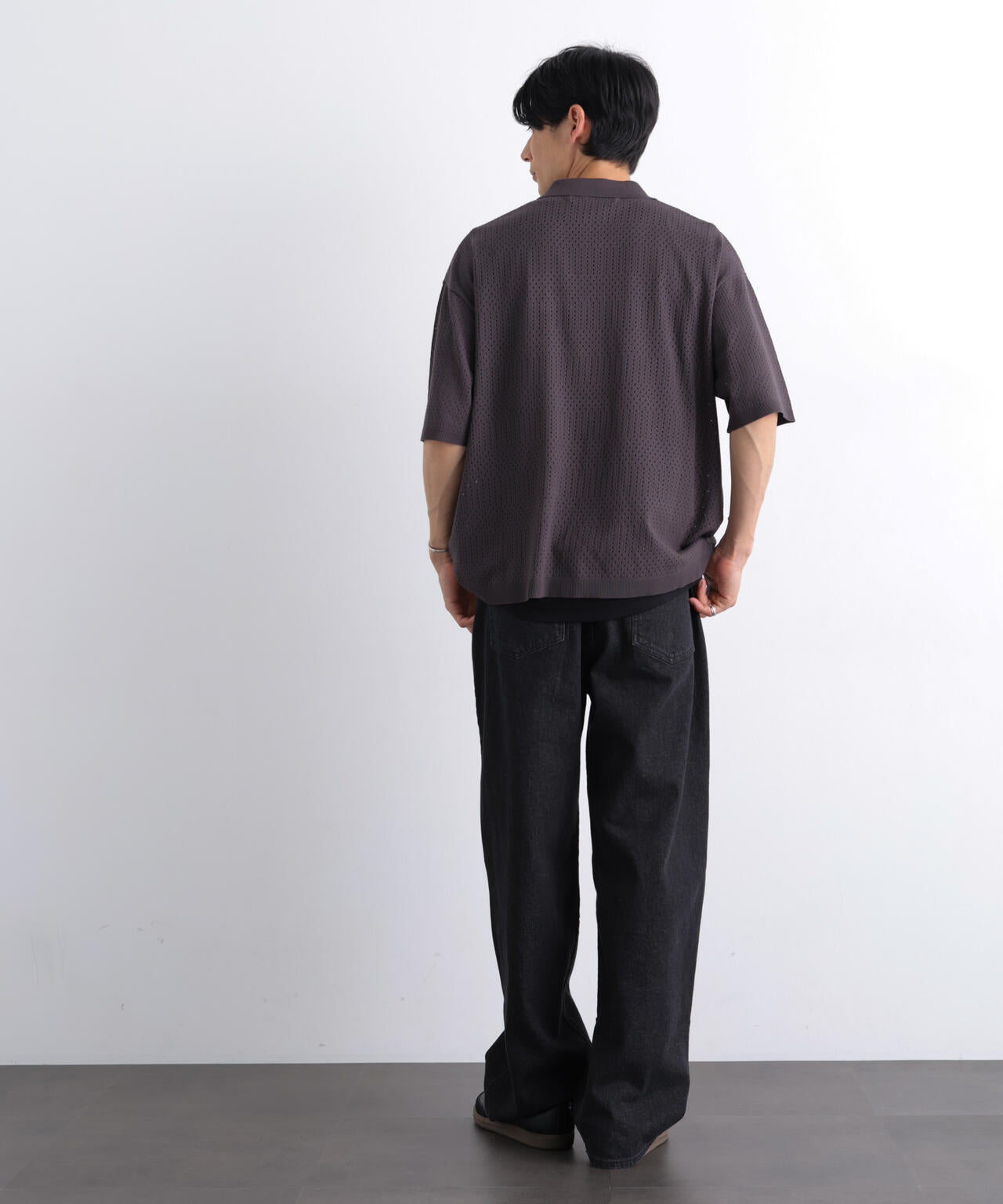 WEB限定/スキッパーテックニットポロシャツ/半袖 6726124219