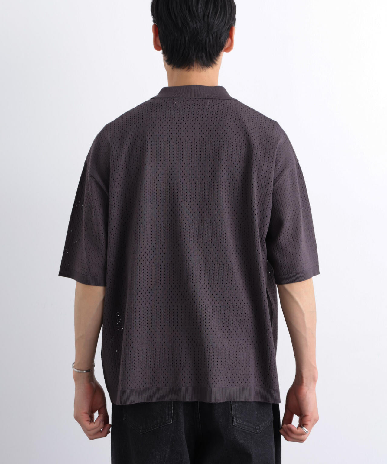 WEB限定/スキッパーテックニットポロシャツ/半袖 6726124219
