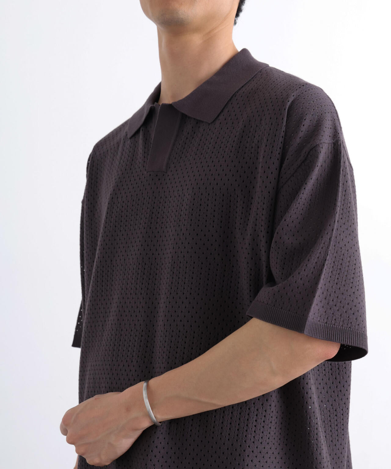 WEB限定/スキッパーテックニットポロシャツ/半袖 6726124219