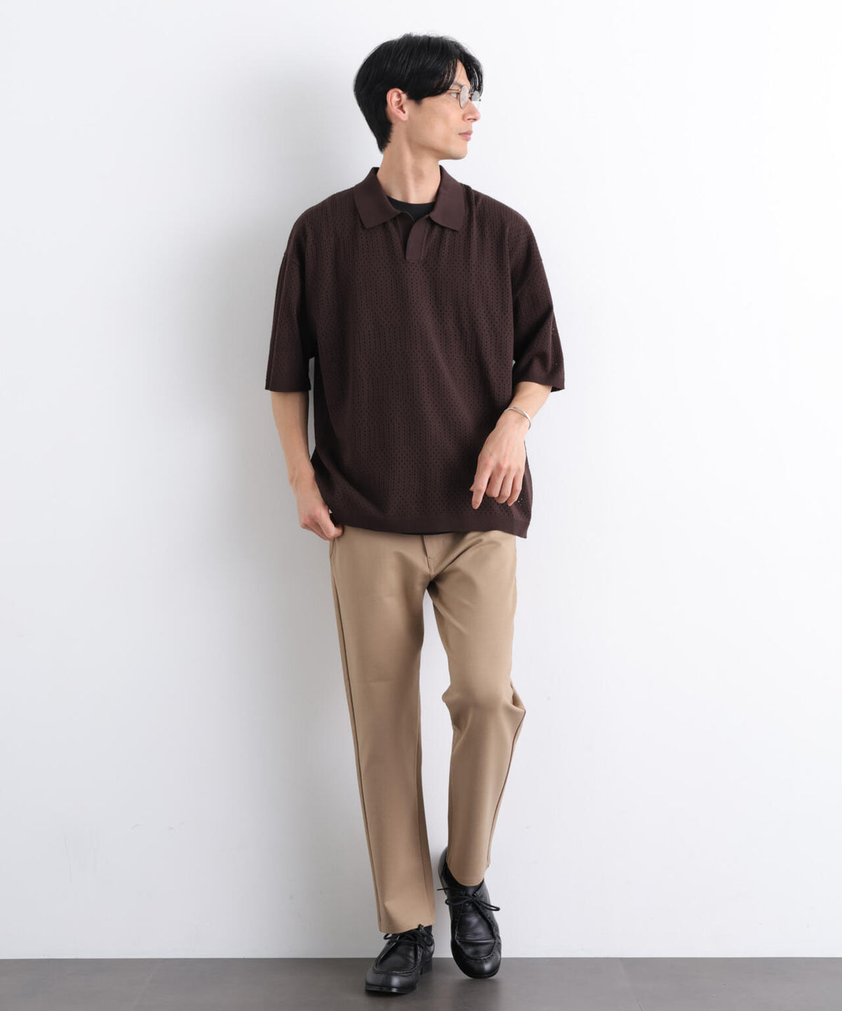 スキッパーテックニットポロシャツ/半袖 6726124219