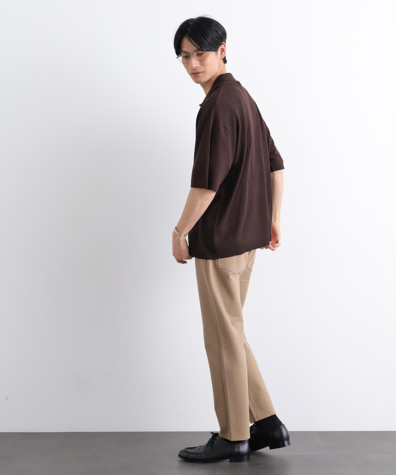 WEB限定/スキッパーテックニットポロシャツ/半袖 6726124219