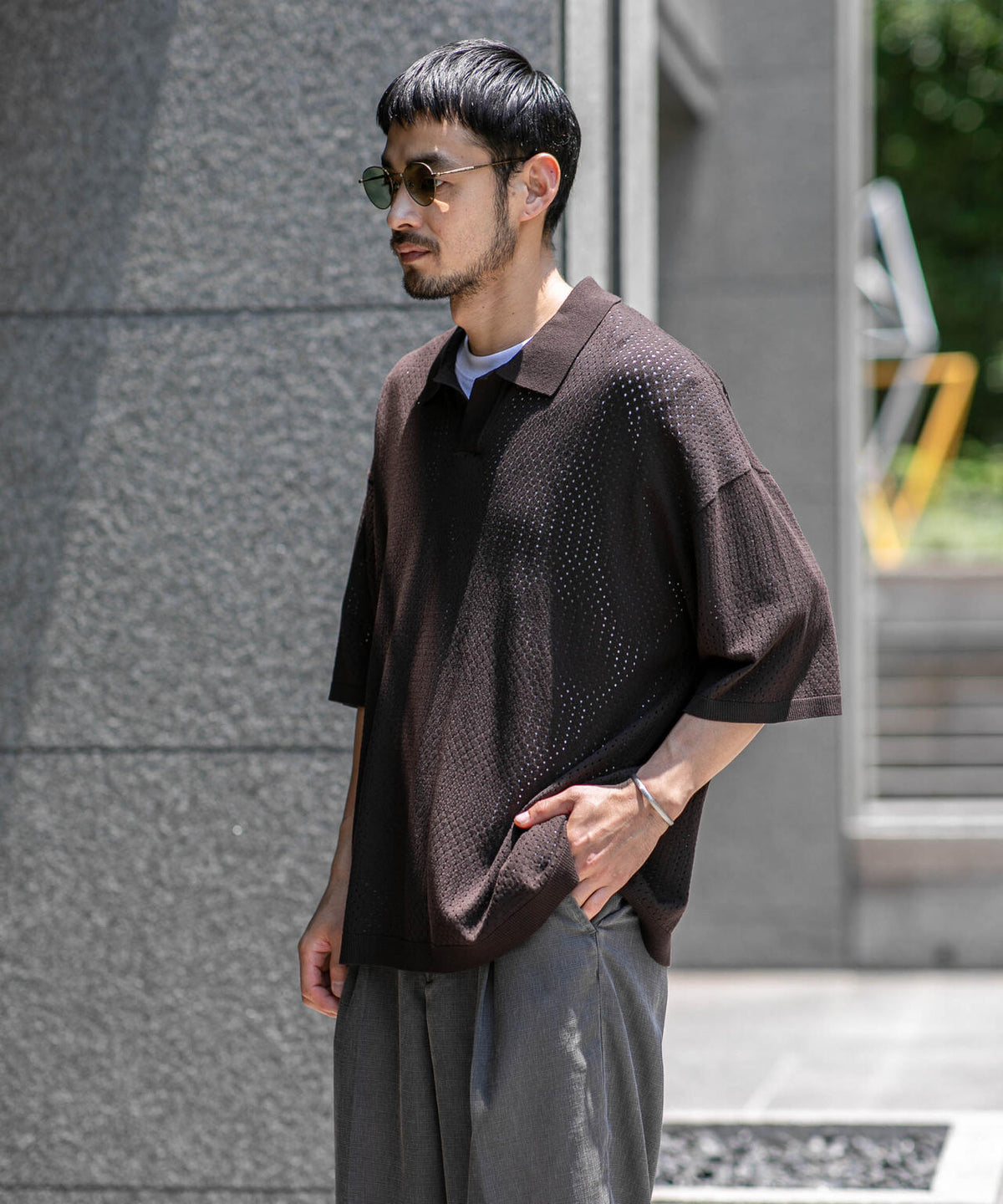 スキッパーテックニットポロシャツ/半袖 6726124219