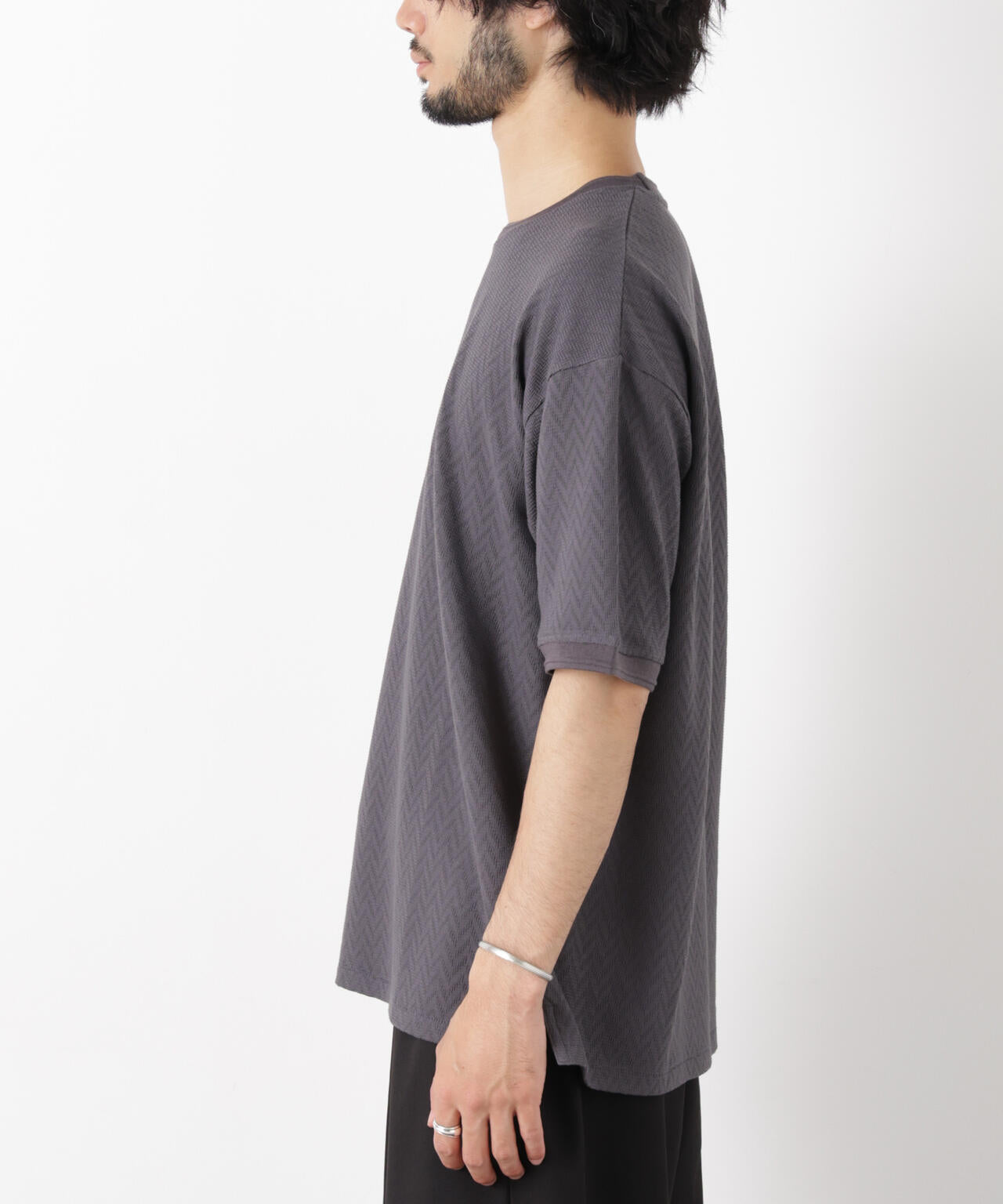 ヘリンボンジャガードTシャツ 半袖 6726124228