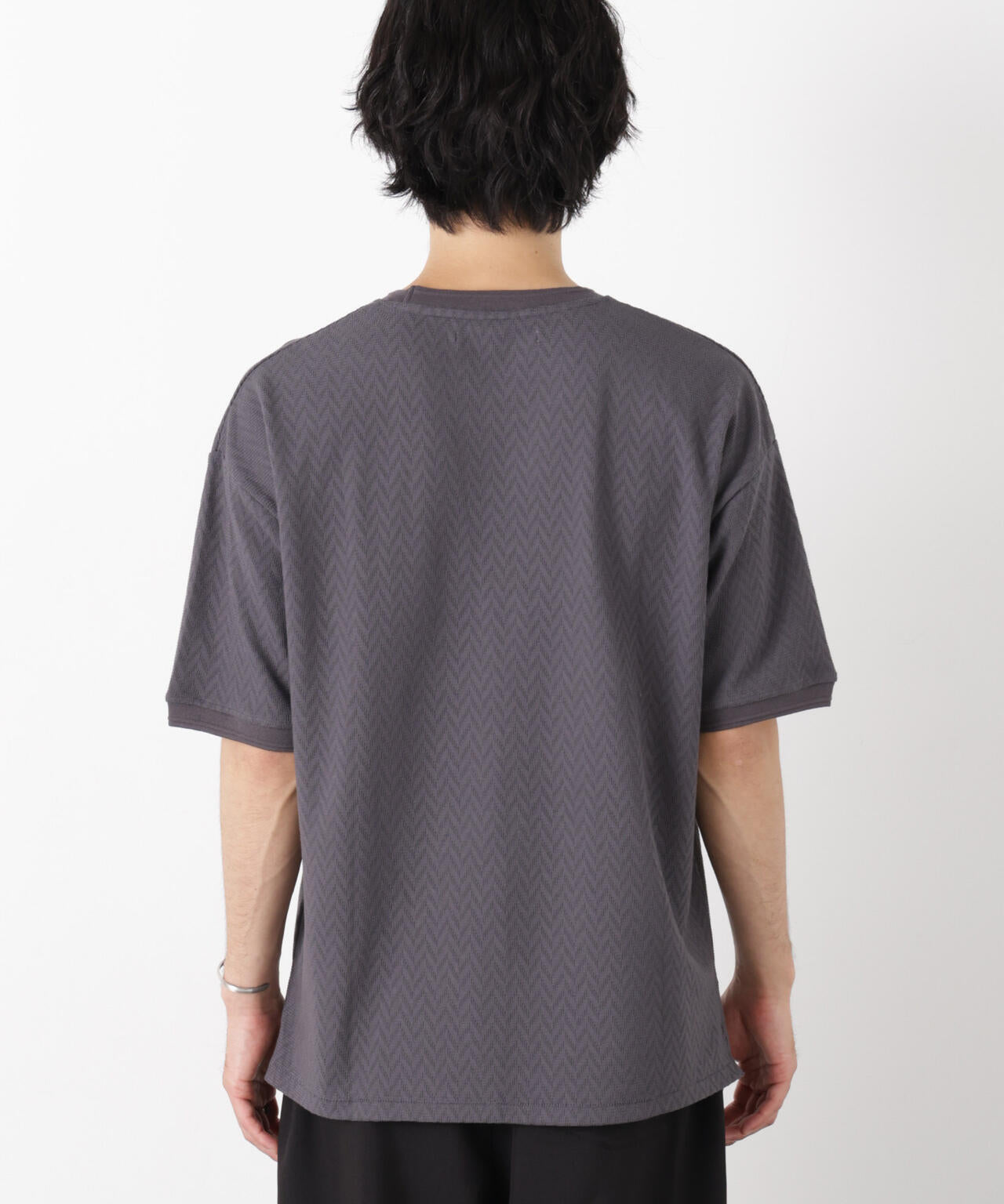 ヘリンボンジャガードTシャツ 半袖 6726124228