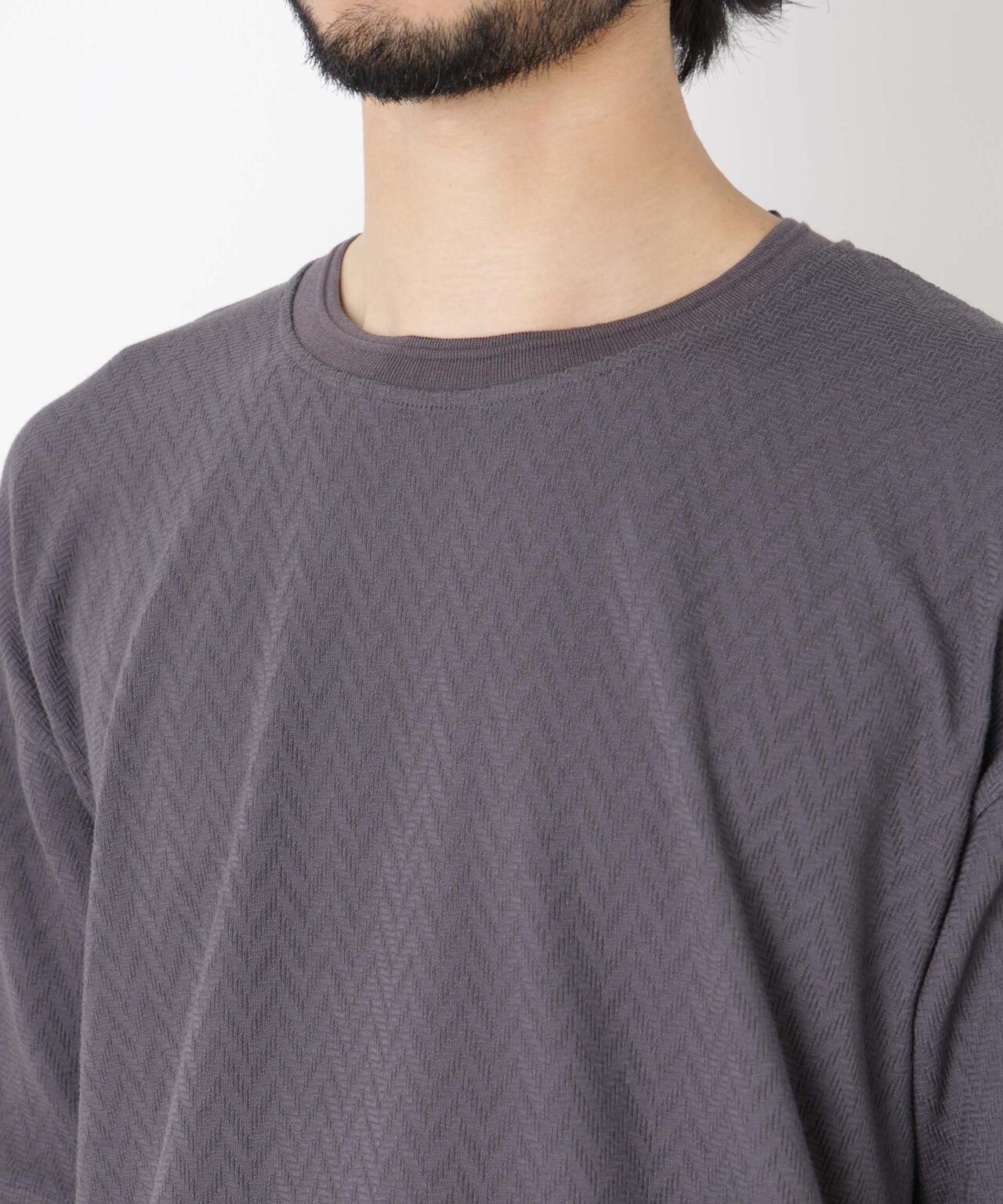 ヘリンボンジャガードTシャツ 半袖 6726124228