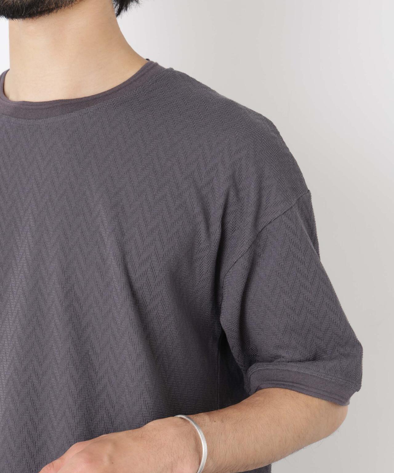 ヘリンボンジャガードTシャツ 半袖 6726124228