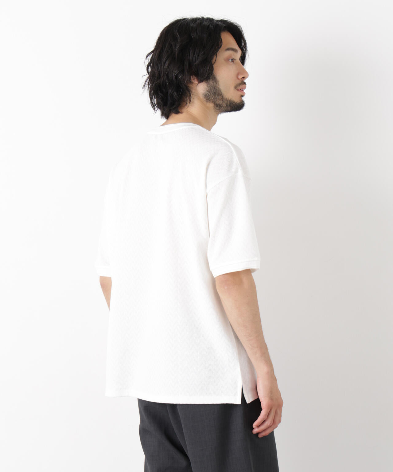 ヘリンボンジャガードTシャツ 半袖 6726124228