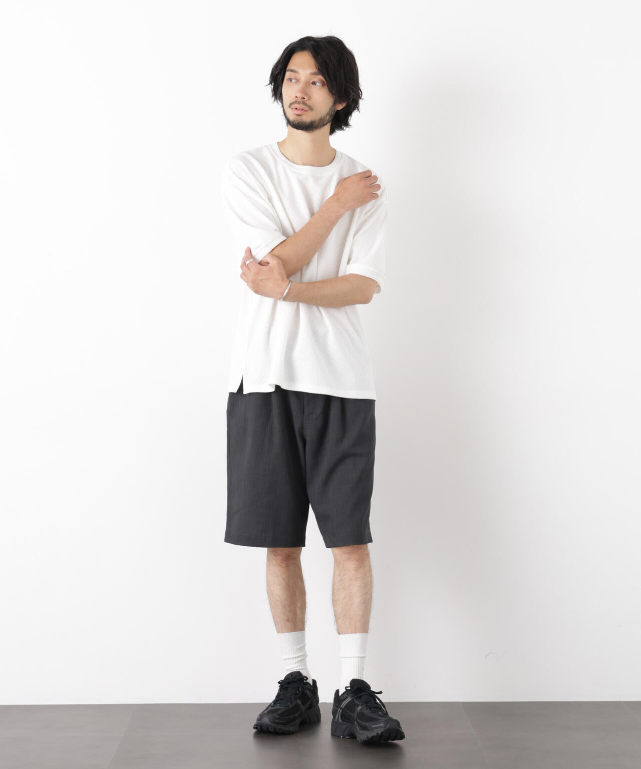 ヘリンボンジャガードTシャツ 半袖 6726124228